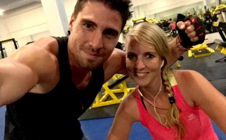 Rianna Hijlkema and Francois de Neuville in the gym working out