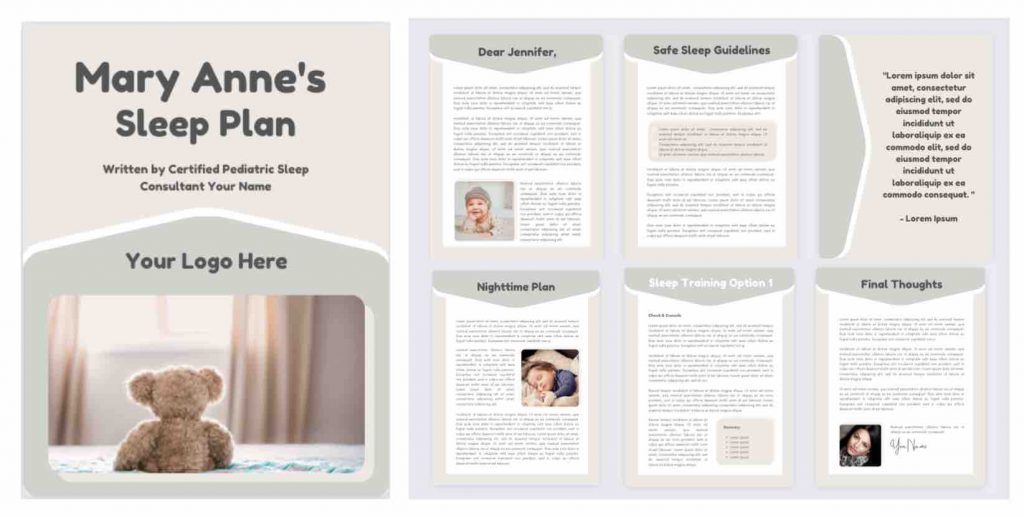 Sleep Plan Template for Sleep Consultants | Mary Anne